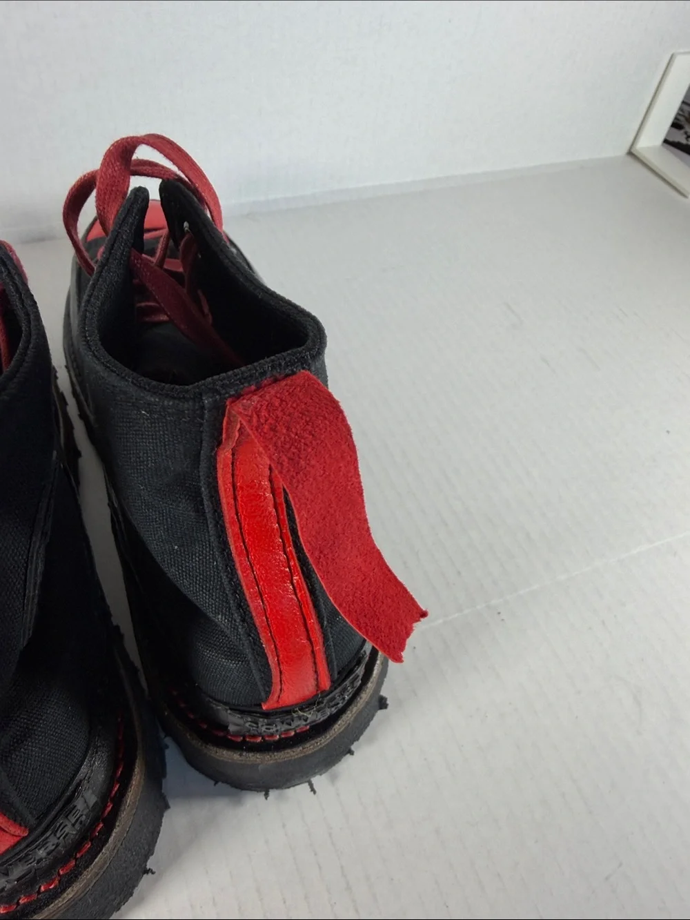 Custom Converse Black Canvas Boots, leather midsole, Vibram soles, Goodyear welt - Picture 4 of 5